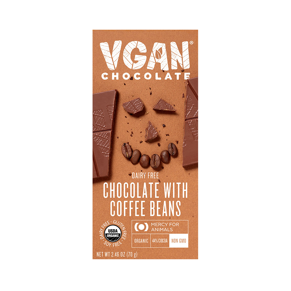 Vegan Milk Chocolate with Coffee Beans