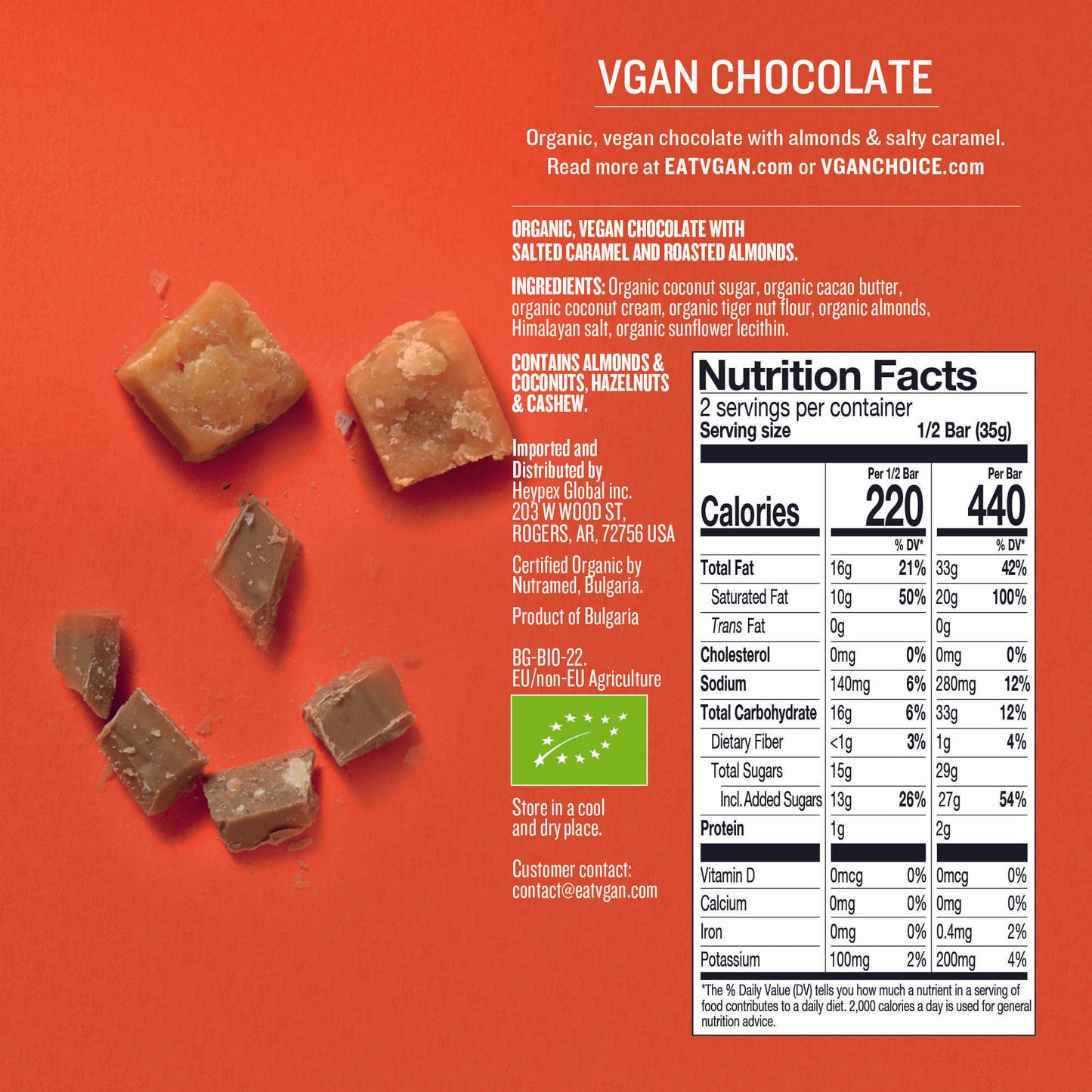 Vegan White Chocolate with Almonds & Salty Caramel