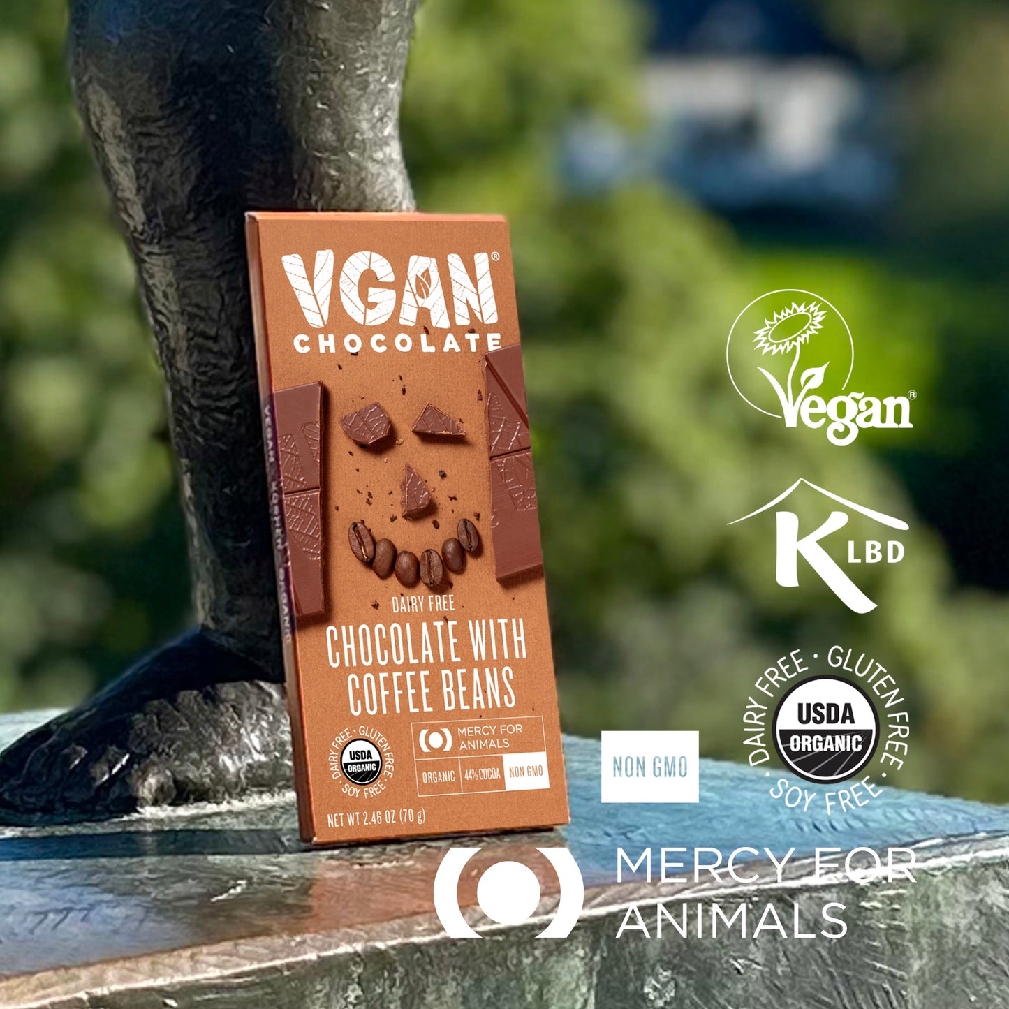 Vegan Milk Chocolate with Coffee Beans