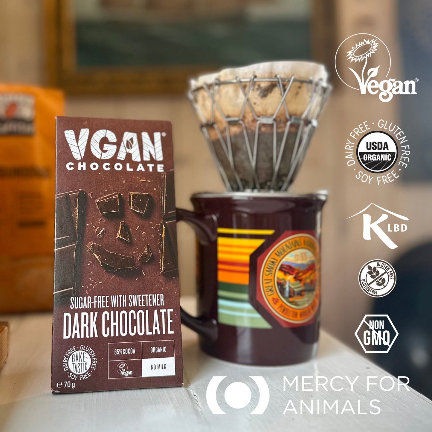 Vegan Dark Chocolate with Organic Natural Sweetener