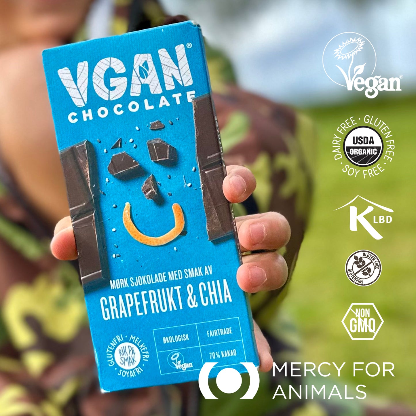 Vegan Dark Chocolate with Grapefruit & Chia