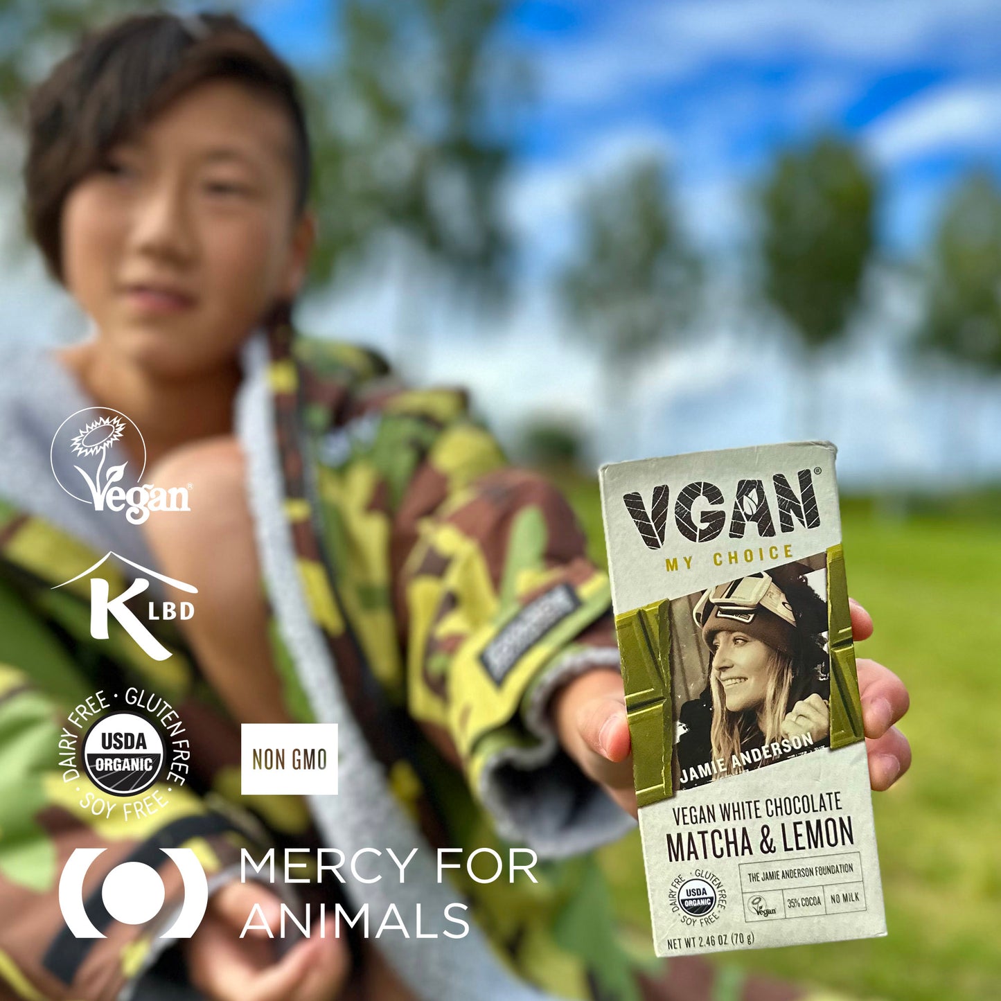 Vegan White Chocolate with Matcha & Lemon Jamie Anderson My Choice