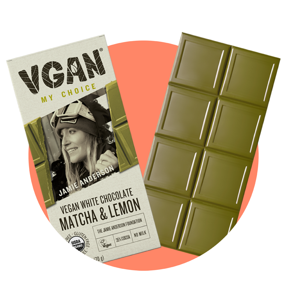 Vegan White Chocolate with Matcha & Lemon Jamie Anderson My Choice