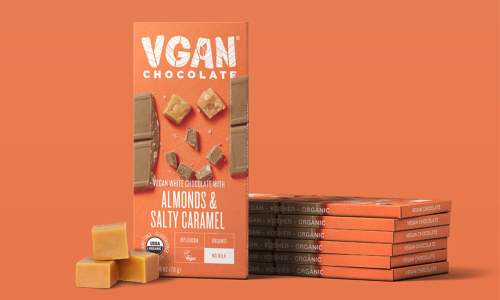 VGAN Chocolate bar Almonds & Salty Caramel Banner Image