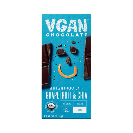 VGAN Chocolate Bar Grapefruit & Chia Flavor Front