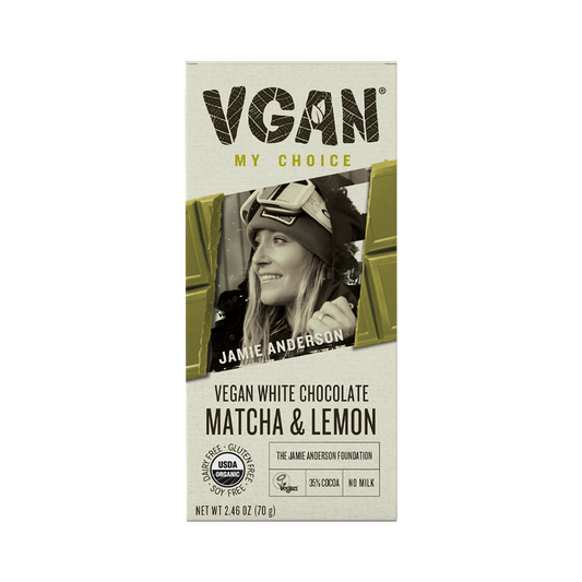 VGAN Chocolate Bar Jamie Anderson Matcha & Lemon Flavor Front